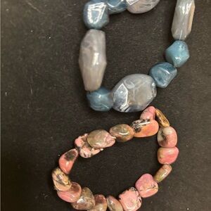 Chic Blue and Pink‎ Gemstone Bracelet